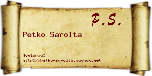Petko Sarolta névjegykártya