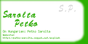 sarolta petko business card